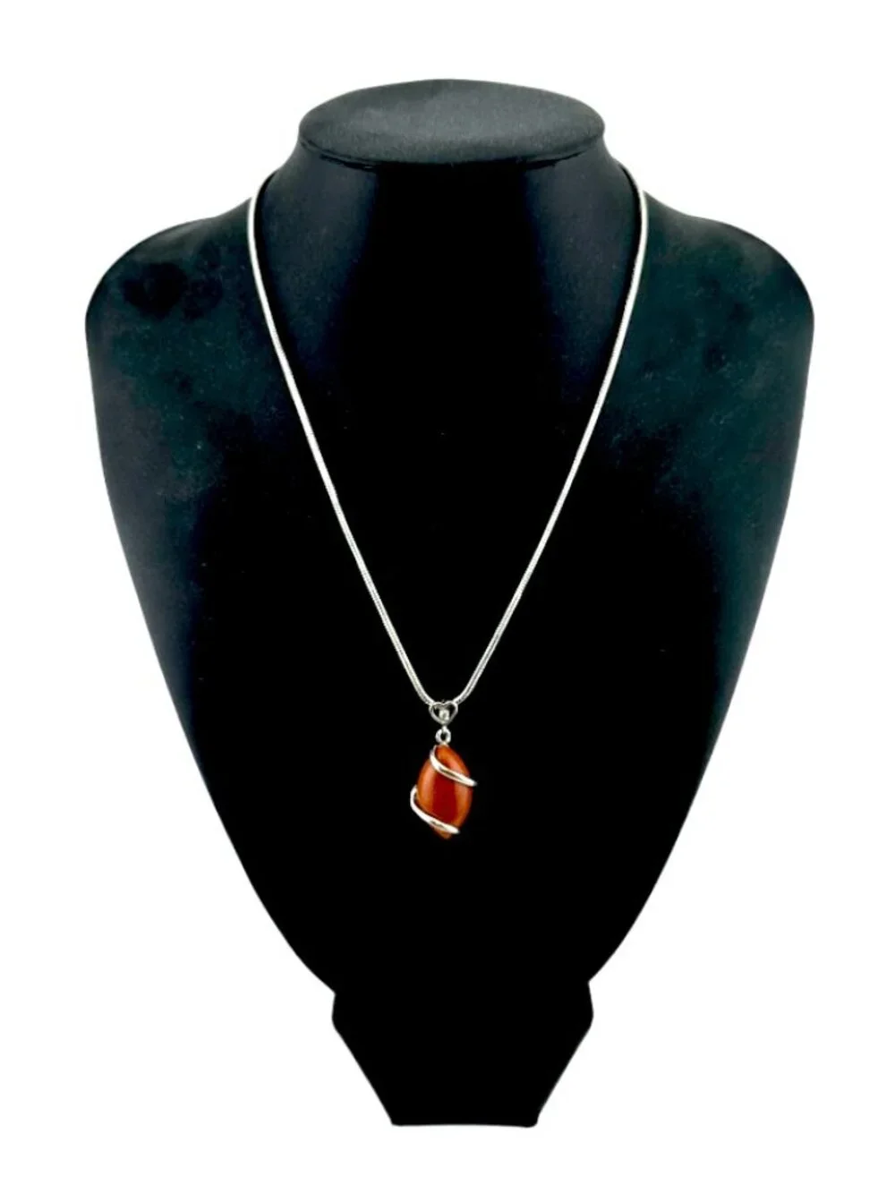 JTV Sandstone Pendant Necklace Sterling Silver Freeform CZ Heart Bail 18-20”